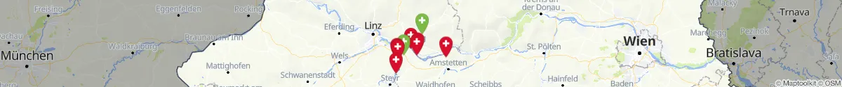 Kartenansicht für Apotheken-Notdienste in der Nähe von Baumgartenberg (Perg, Oberösterreich)